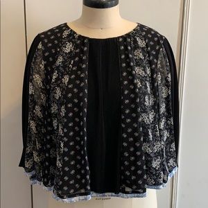 Silk Pleated Printed Blouse